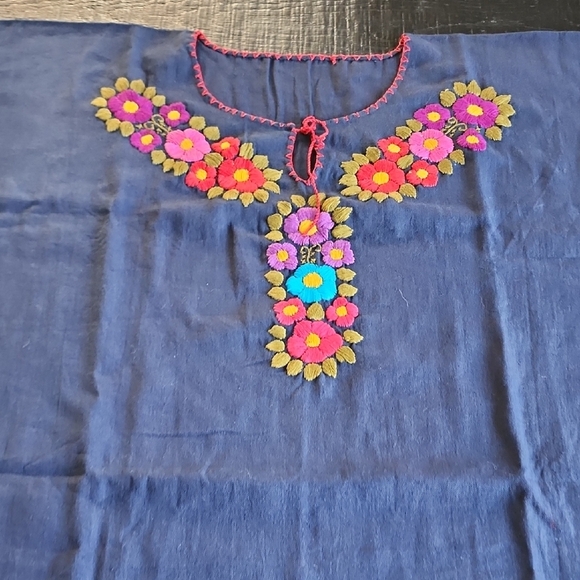 Embroidered Navy Blouse - Picture 2 of 5